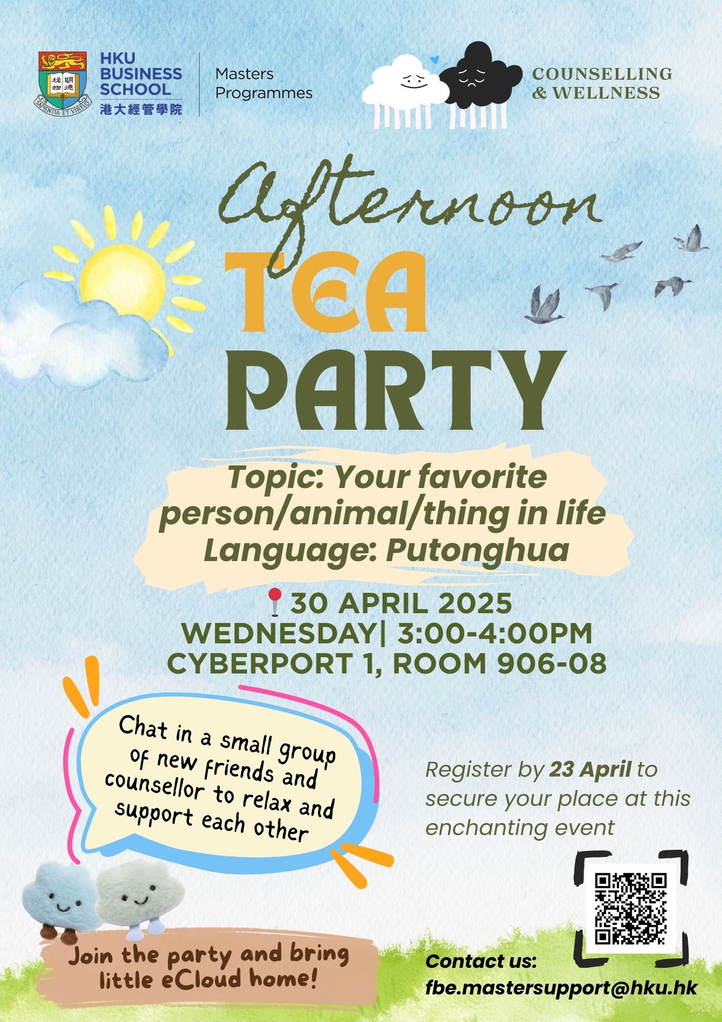 Afternoon Tea Party – Small Group Chat with Coun
