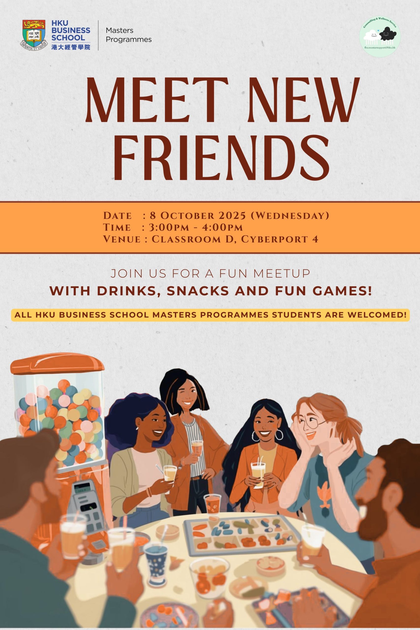  MEET NEW FRIENDS to take a break